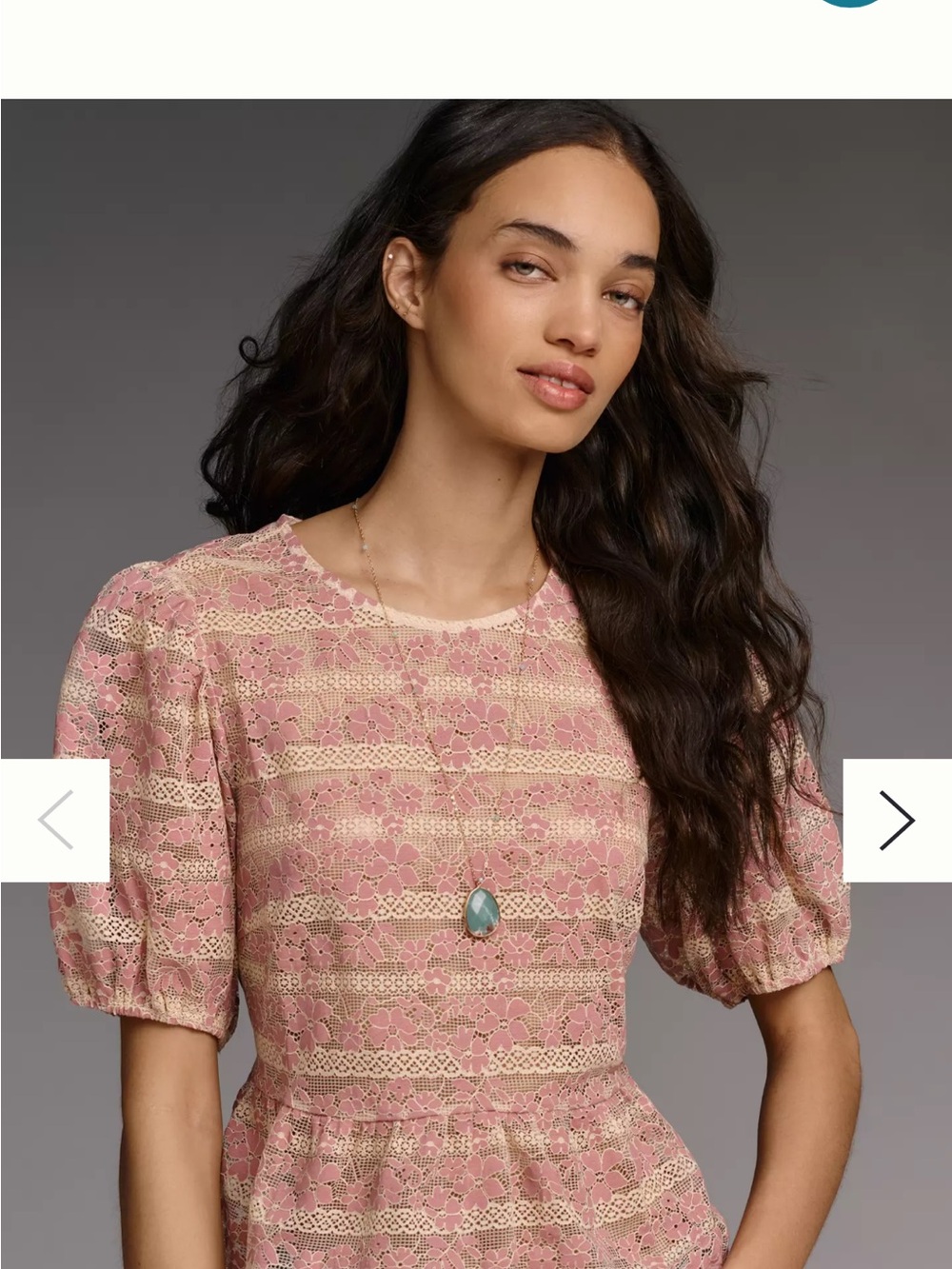 Anthropologie Dolan Left Coast Lace Stripe Peplum Top